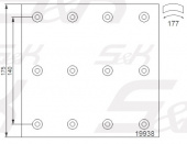 Накладки тормозные VOLVO F/FL/FH S&K STD 19090/19938 410x175 Premium Line с заклепками (93680)