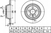 Диск тормозной FORD/LAND ROVER NIBK задний 5отв. 302x11